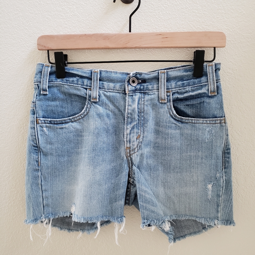 Levi's Cut Off Denim Distressed Shorts